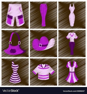 Assembly flat shading style icons clothes vector image
