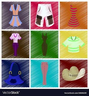 Assembly flat shading style icons clothes vector image