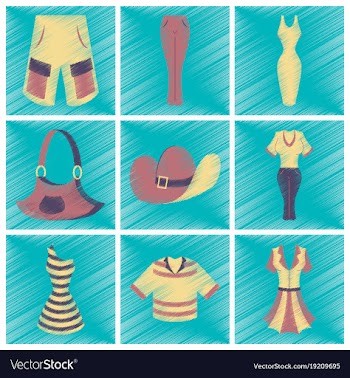 Assembly flat shading style icons clothes vector image