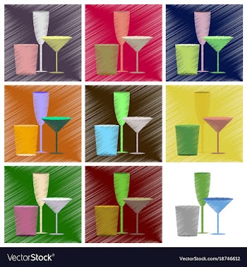 Assembly flat shading style icons cocktail vector image