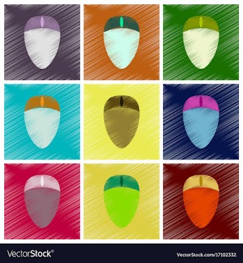 Assembly flat shading style icons computer mouse vector image