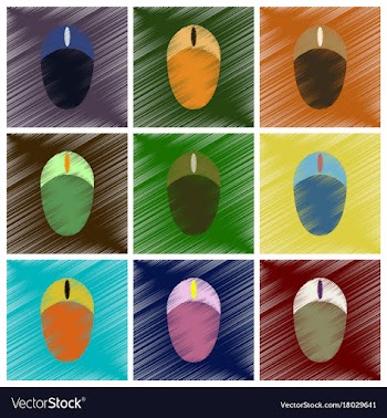 Assembly flat shading style icons computer mouse vector image