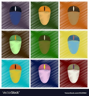 Assembly flat shading style icons computer mouse vector image