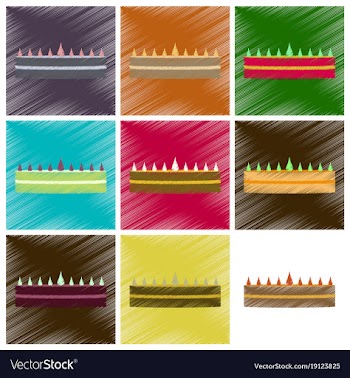 Assembly flat shading style icons cream cake vector image