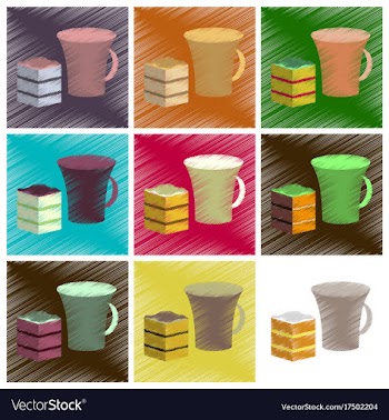 Assembly flat shading style icons cup of coffee vector image