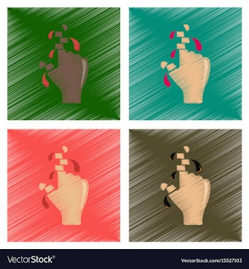 Assembly flat shading style icons cut fingers vector image