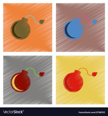 Assembly flat shading style icons dangerous bomb vector image