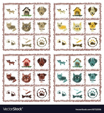 Assembly flat shading style icons dog cats pets vector image