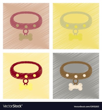 Assembly flat shading style icons dog collar vector image