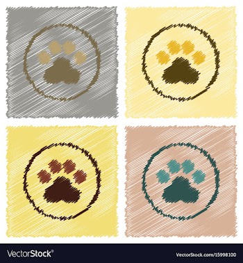 Assembly flat shading style icons dog trail vector image