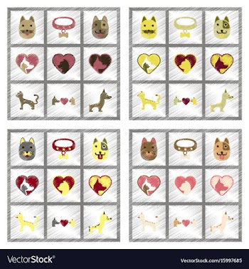 Assembly flat shading style icons dogs cats pets vector image