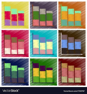 Assembly flat shading style icons economic graphs vector image