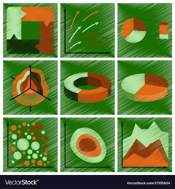 Assembly flat shading style icons economic graphs vector image