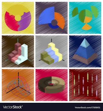 Assembly flat shading style icons economic graphs vector image