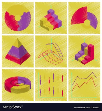 Assembly flat shading style icons economic graphs vector image