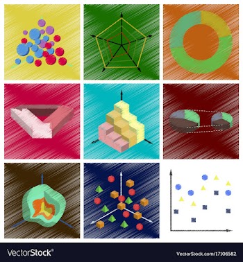 Assembly flat shading style icons economic graphs vector image