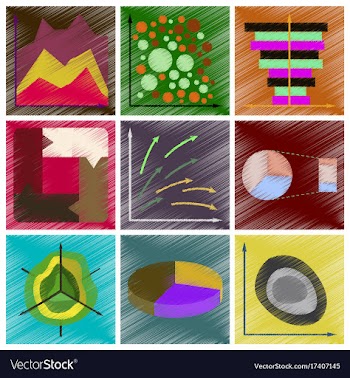Assembly flat shading style icons economic graphs vector image