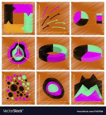 Assembly flat shading style icons economic graphs vector image