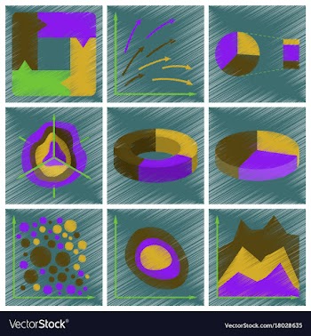 Assembly flat shading style icons economic graphs vector image