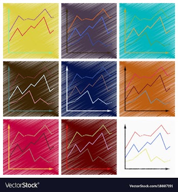 Assembly flat shading style icons economic graphs vector image