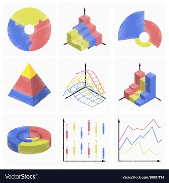 Assembly flat shading style icons economic graphs vector image