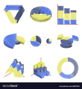 Assembly flat shading style icons economic graphs vector image