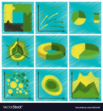 Assembly flat shading style icons economic graphs vector image
