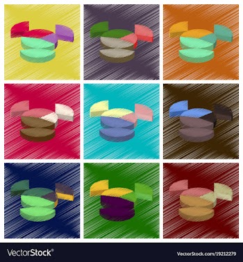 Assembly flat shading style icons economic graphs vector image