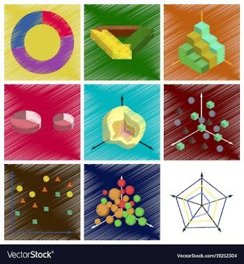 Assembly flat shading style icons economic graphs vector image