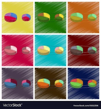 Assembly flat shading style icons economic graphs vector image