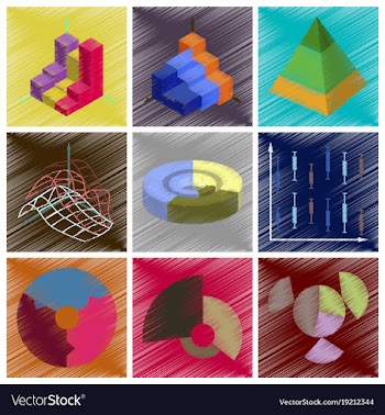 Assembly flat shading style icons economic graphs vector image