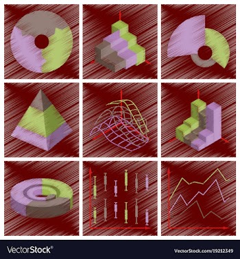 Assembly flat shading style icons economic graphs vector image