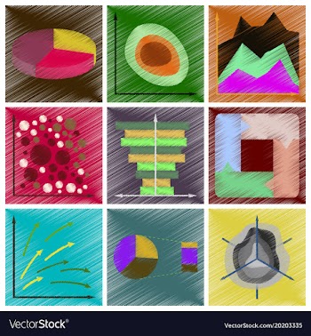 Assembly flat shading style icons economic graphs vector image