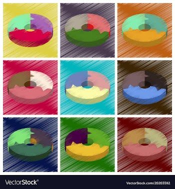 Assembly flat shading style icons economic graphs vector image