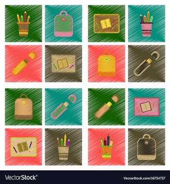 Assembly flat shading style icons education vector image