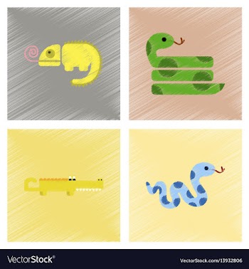 Assembly flat shading style icons exotic wild vector image