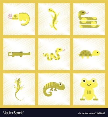 Assembly flat shading style icons exotic wild vector image