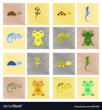Assembly flat shading style icons exotic wild vector image