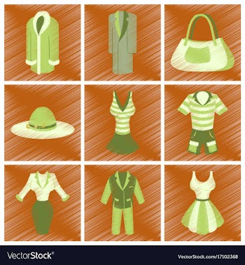 Assembly flat shading style icons fashion clothes vector image