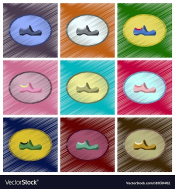 Assembly flat shading style icons footwear shoe vector image