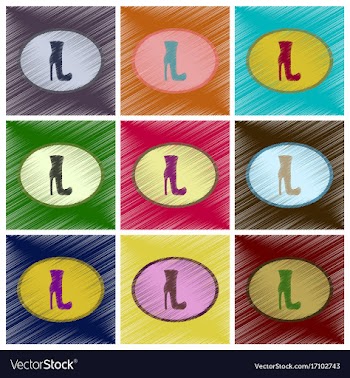 Assembly flat shading style icons footwear vector image