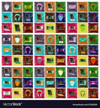 Assembly flat shading style icons gadgets vector image