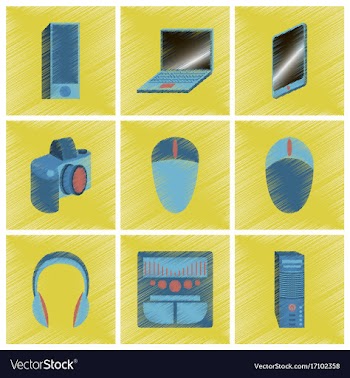 Assembly flat shading style icons gadgets vector image