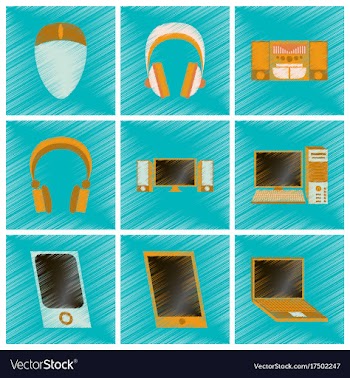 Assembly flat shading style icons gadgets vector image