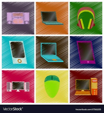 Assembly flat shading style icons gadgets vector image