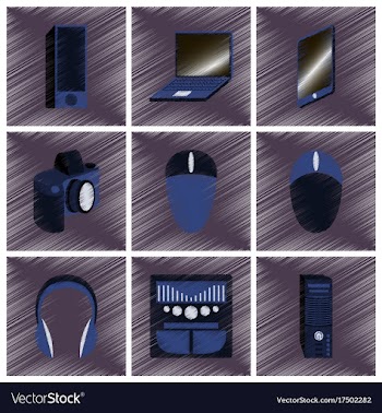Assembly flat shading style icons gadgets vector image