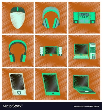 Assembly flat shading style icons gadgets vector image