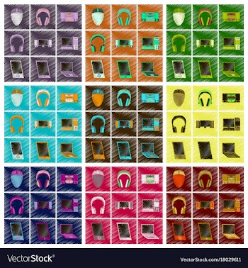 Assembly flat shading style icons gadgets vector image