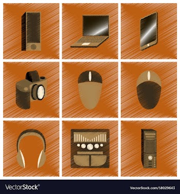 Assembly flat shading style icons gadgets vector image