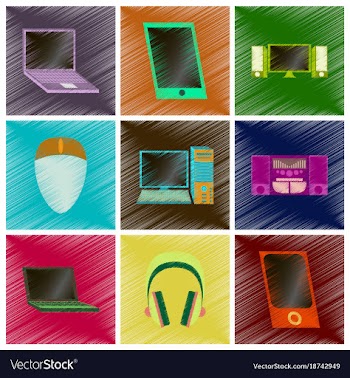 Assembly flat shading style icons gadgets vector image
